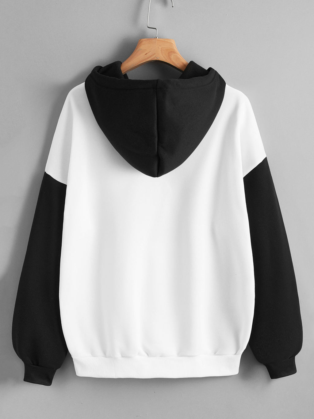 Fleece Lined Thickened Hooded Color Matching Hoodie Women Fashionable Autumn Winter Korean Contrast Color Delivery