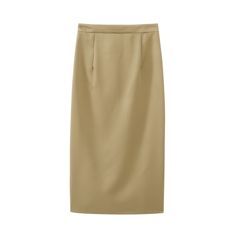 Spring Women Slim Fit High Waist Overalls Midi Skirt