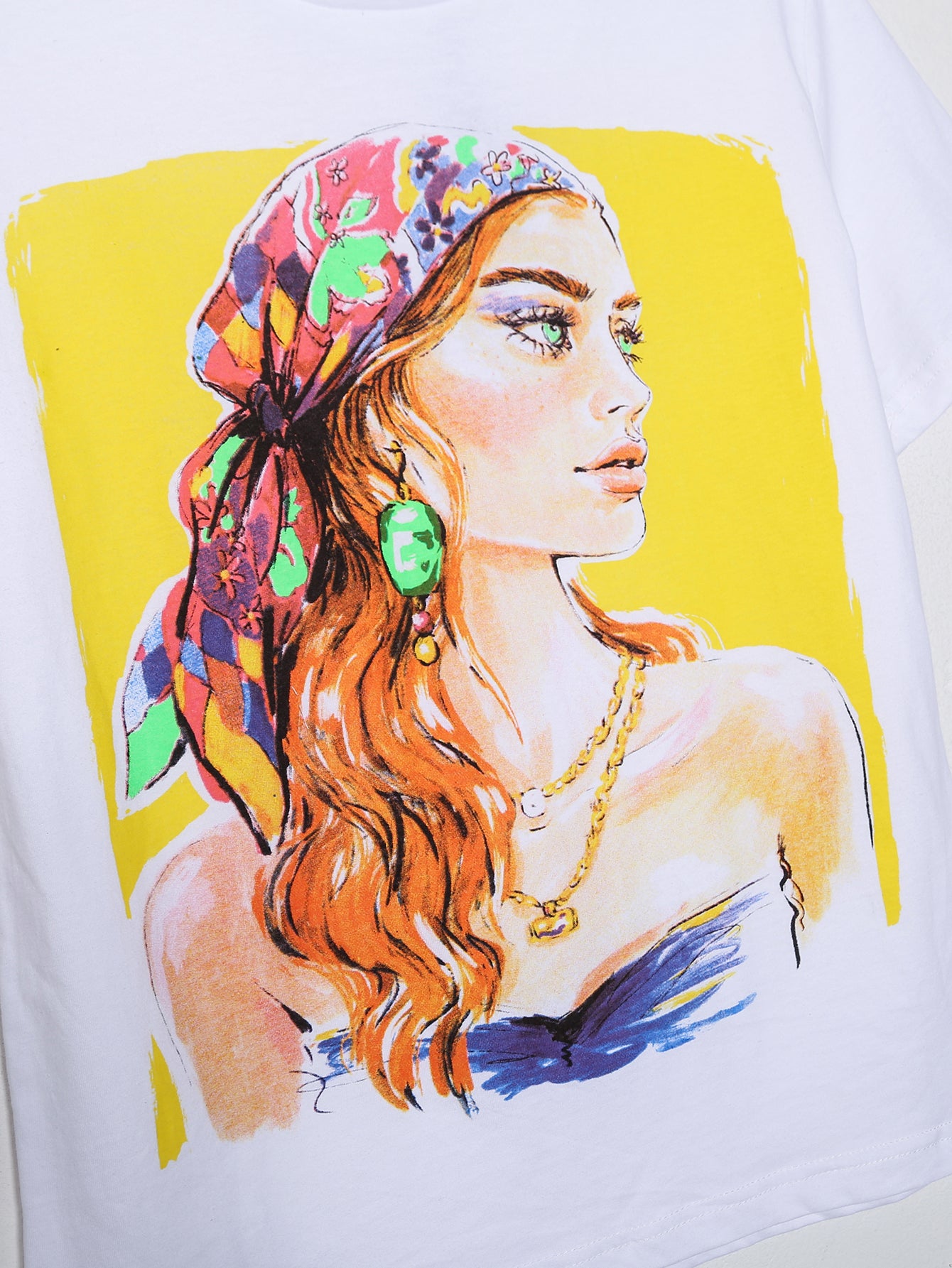 Women Clothing Autumn Youth round Neck Short Sleeve Printed Pullover T-shirt