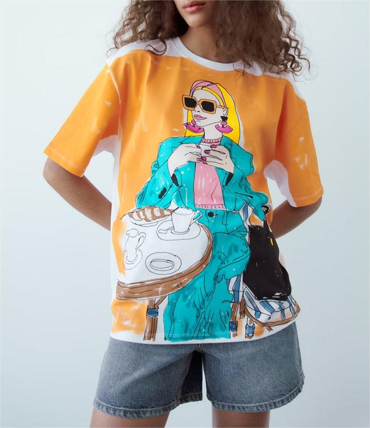 Autumn Women Clothing Urban Casual Printed Short Sleeved T shirt Women