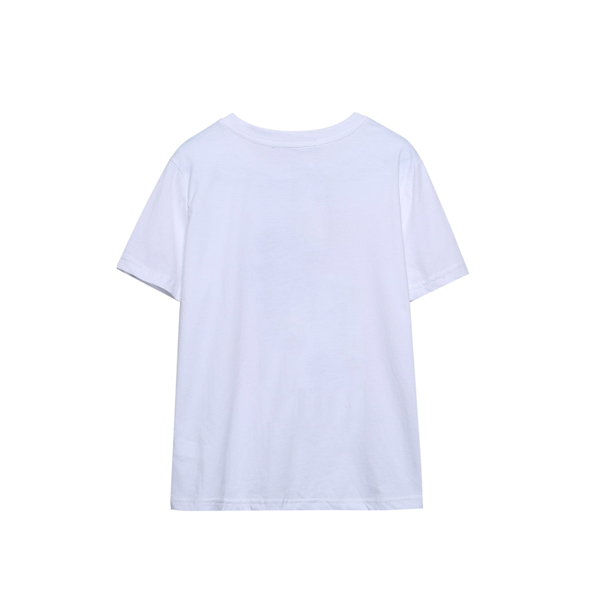 Summer Women Clothing Color Contrast Patchwork Printed round Neck T shirt