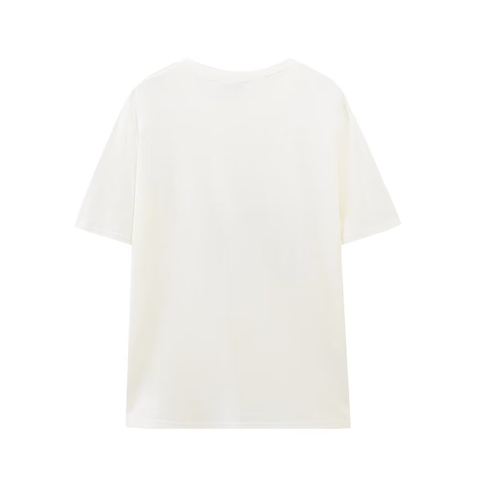 Summer Women Casual Loose Girl Graphic Print Crew Neck Short Sleeve T shirt