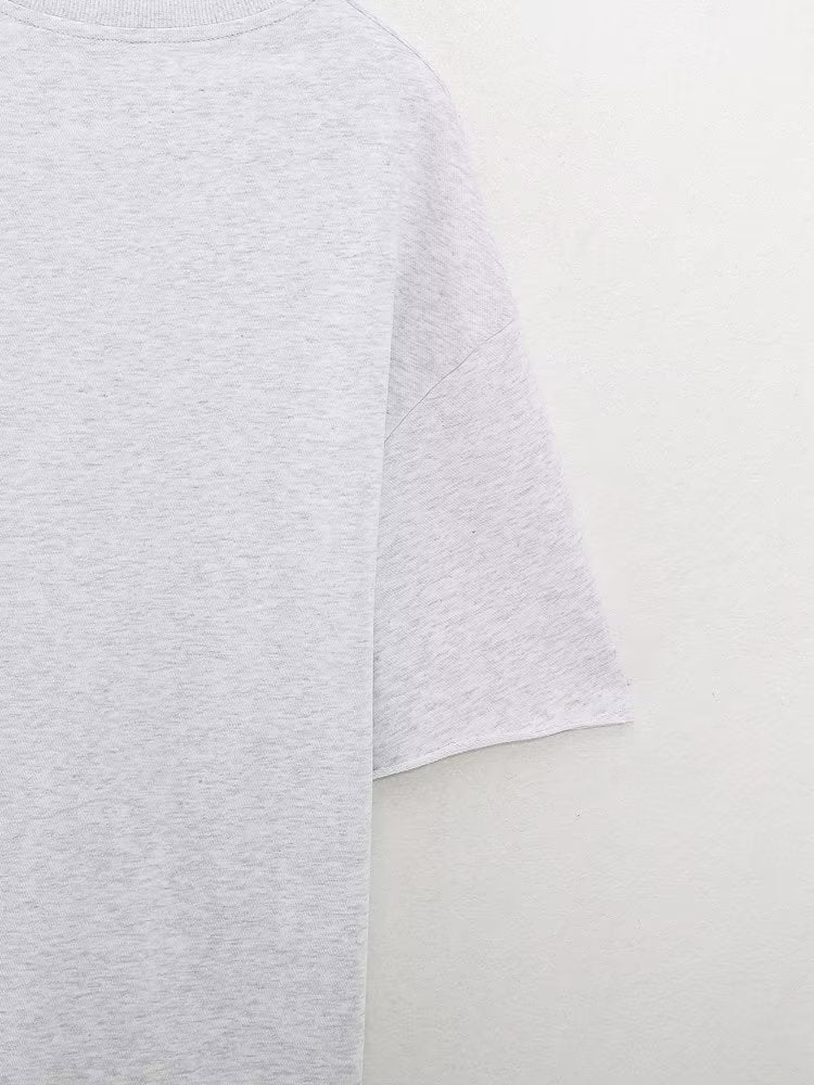Summer Women Stretch High Waist Shorts Loose Cotton Short Sleeve T shirt