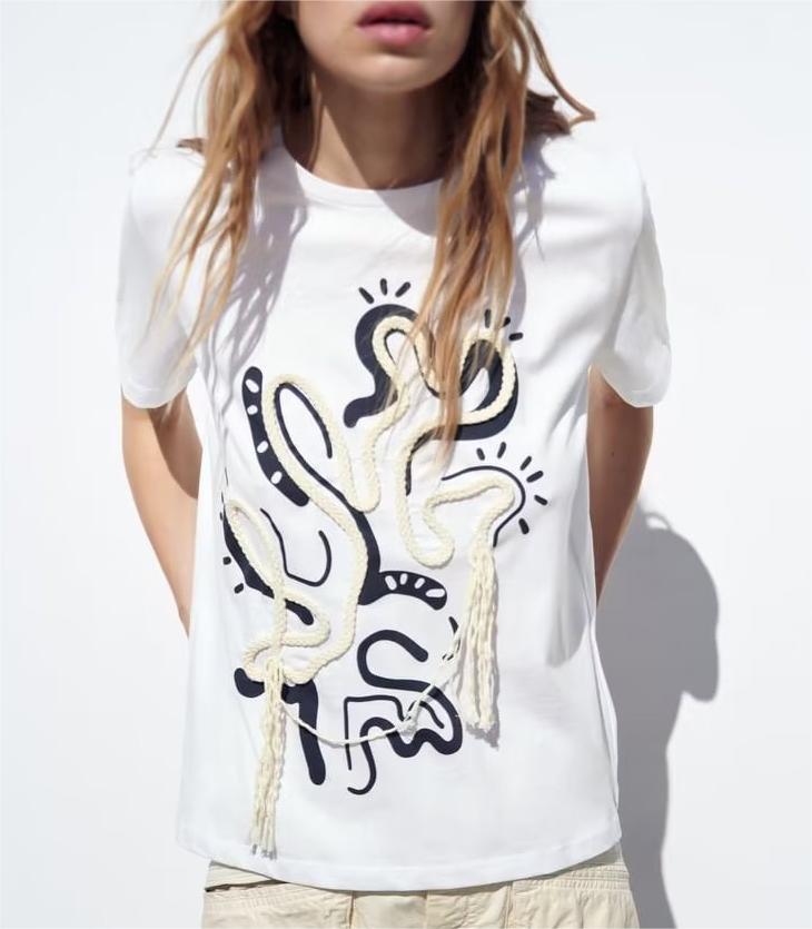 Women Tassel Yarn Decorative T shirt