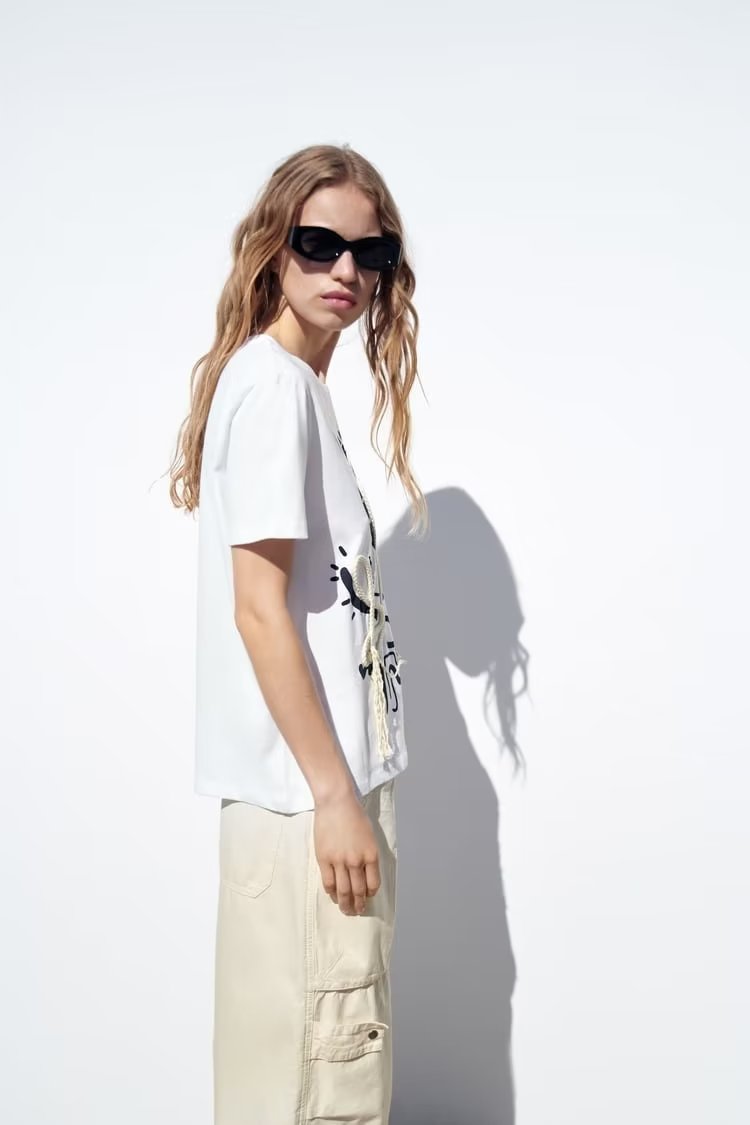 Women Tassel Yarn Decorative T shirt