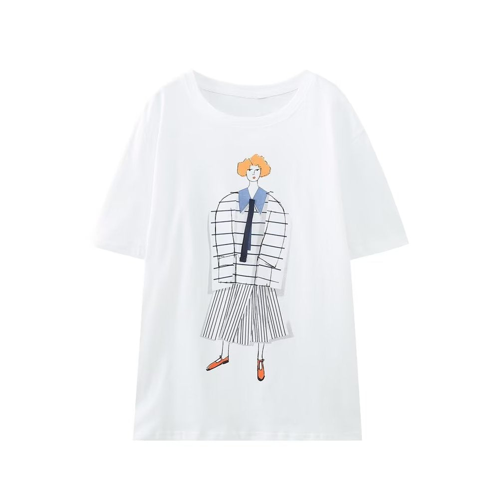 Women Clothing Spring Girl Printed T shirt
