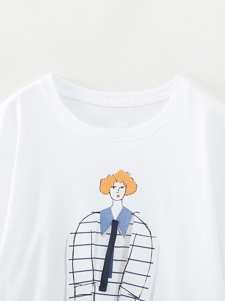 Women Clothing Spring Girl Printed T shirt