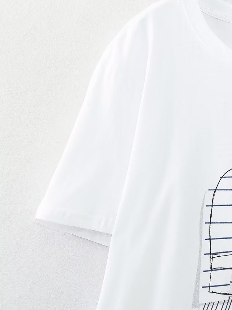 Women Clothing Spring Girl Printed T shirt