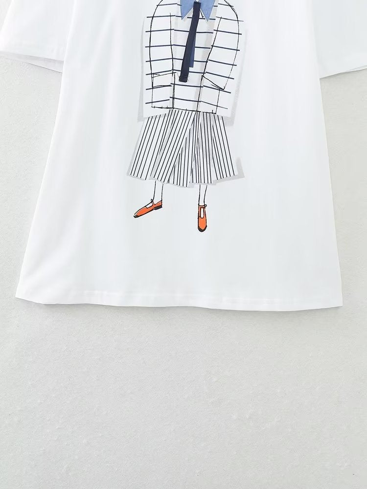 Women Clothing Spring Girl Printed T shirt