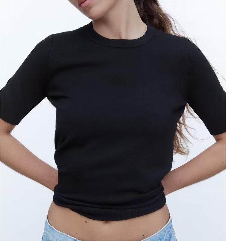 Summer Women Casual round Neck Short Sleeves Top Loose Basic Sweatshirt