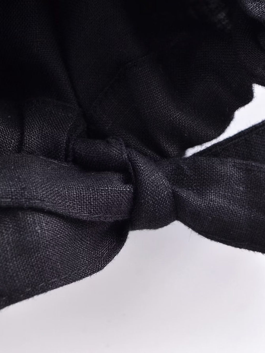 Summer Women Clothing Elastic Waist Bowknot Decoration Linen Pants