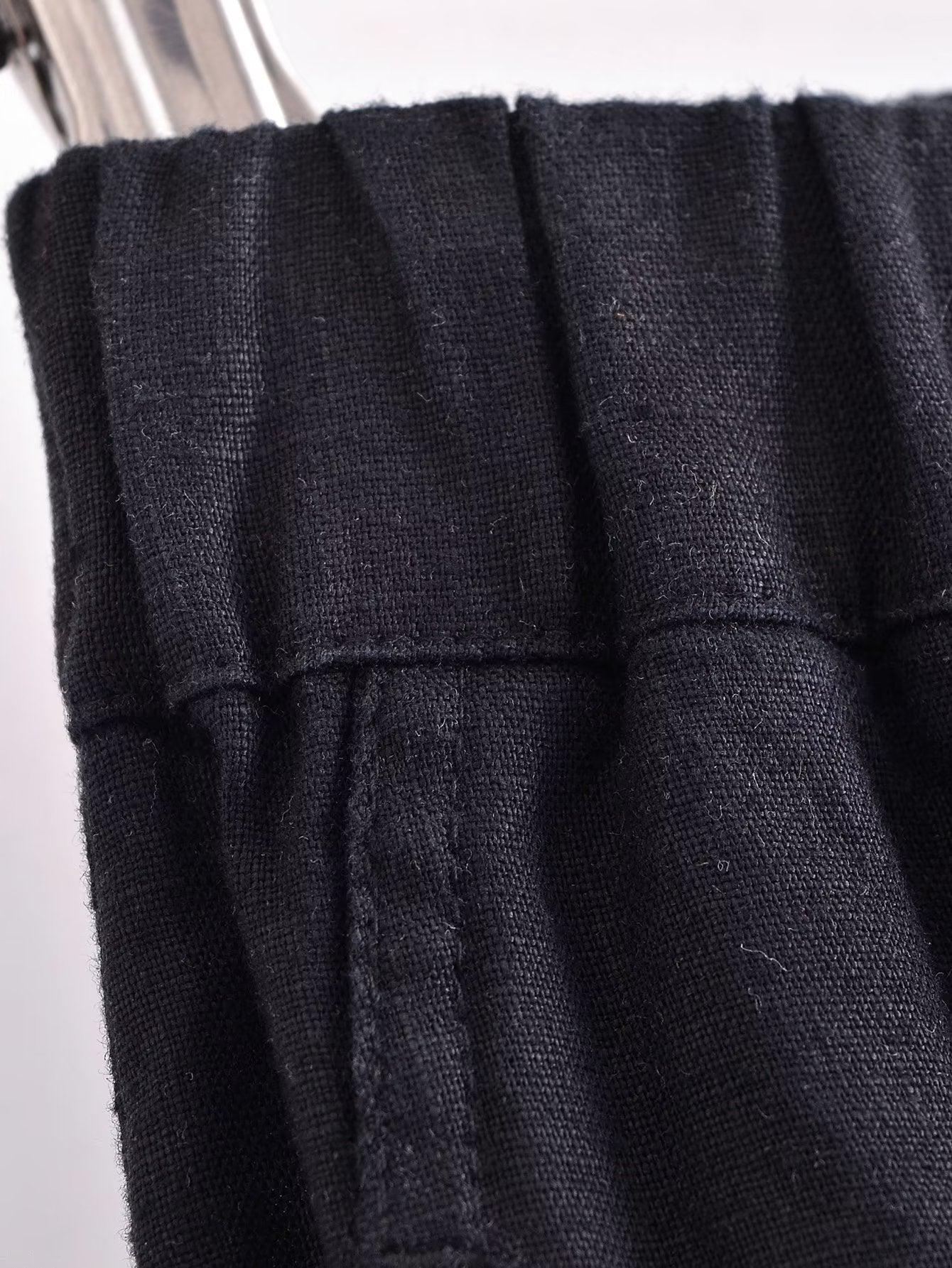 Summer Women Clothing Elastic Waist Bowknot Decoration Linen Pants