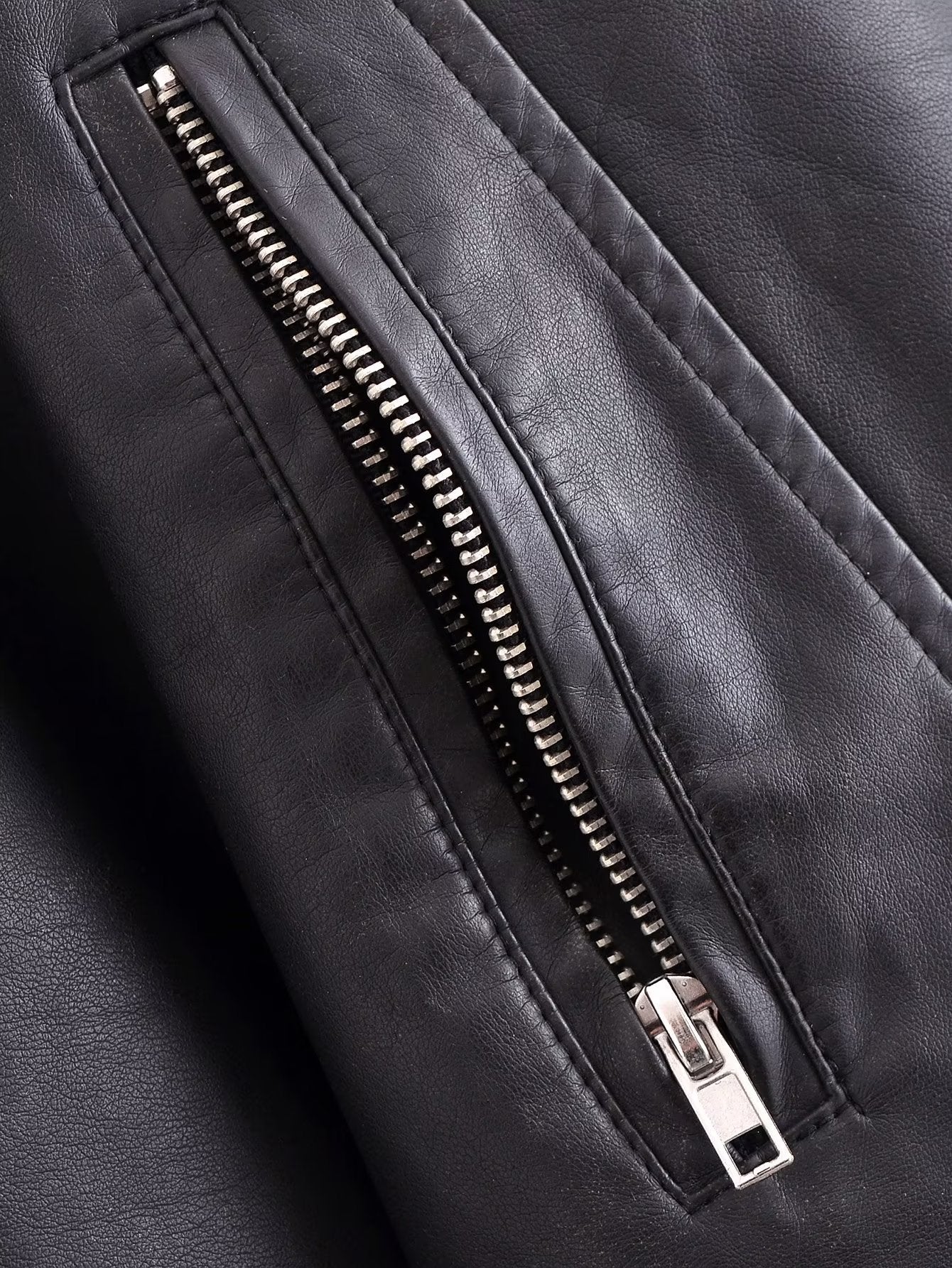 Spring Women Clothing Zipper Ornament Motorcycle Leather Coat Black Leather Jacket Coat