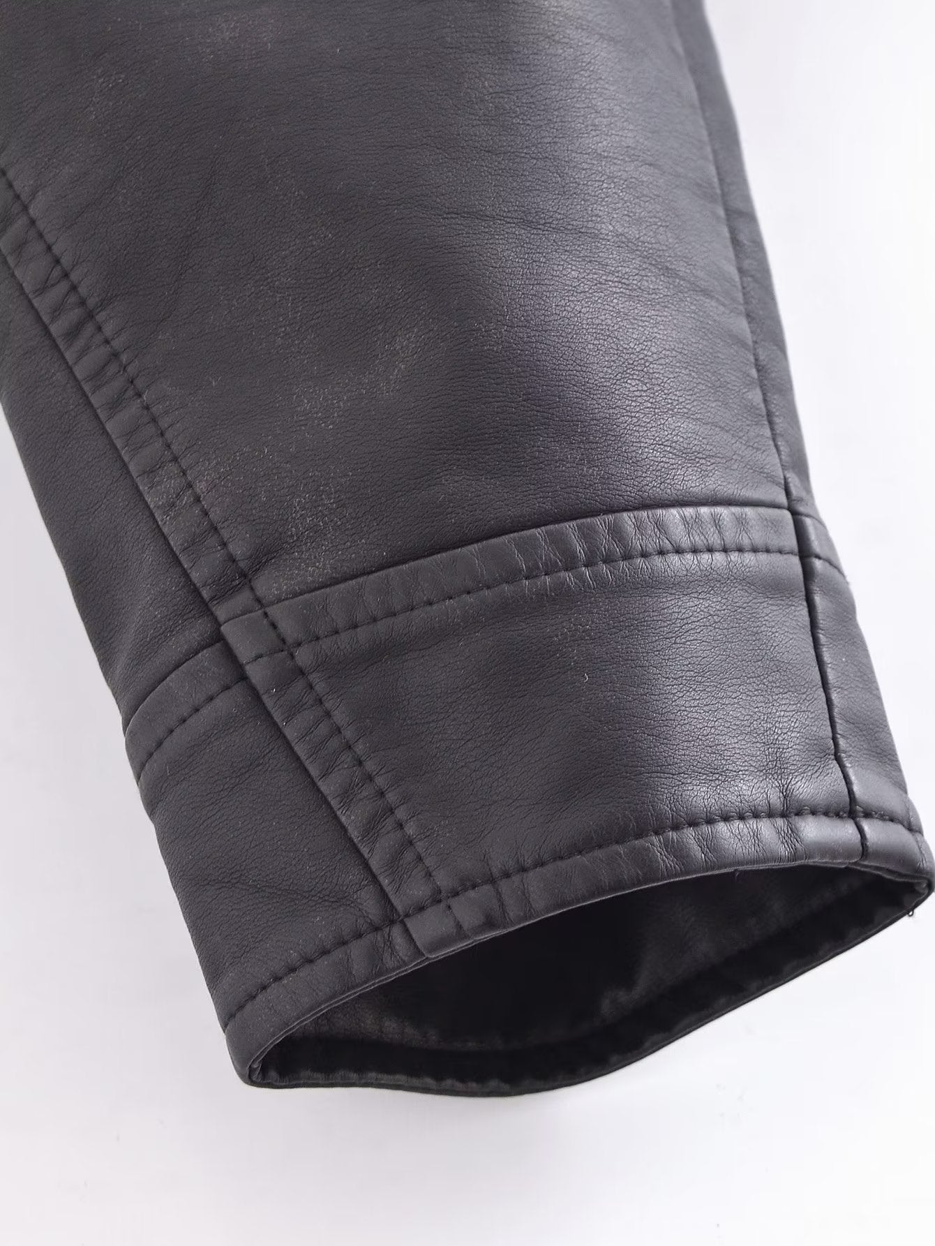 Spring Women Clothing Zipper Ornament Motorcycle Leather Coat Black Leather Jacket Coat
