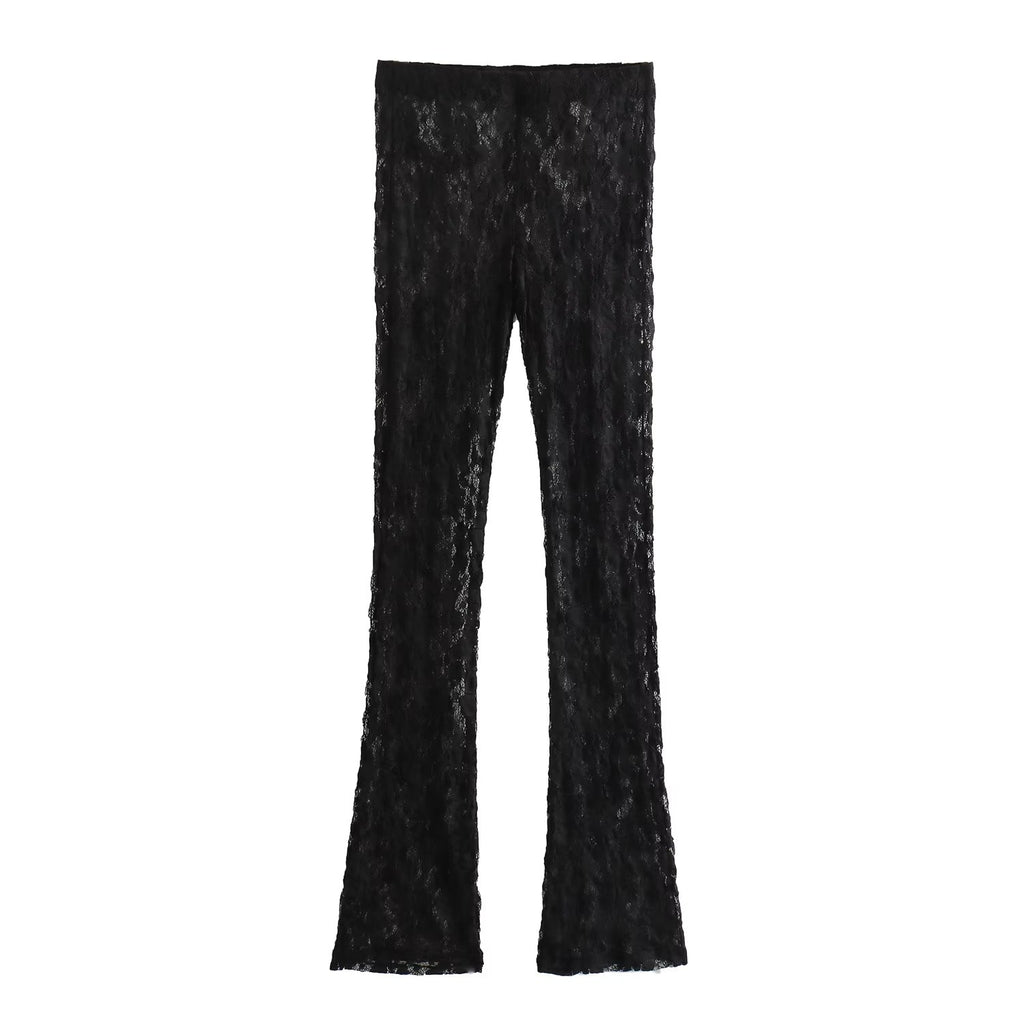 High Waist Sexy Seethrough Straight Leg Trousers Sexy