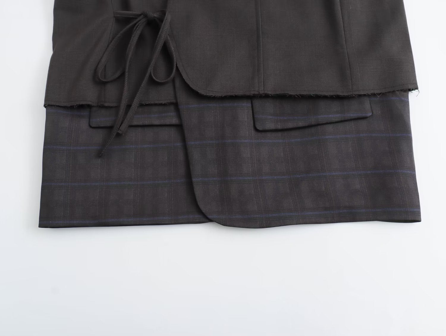 Women Plaid Kimono Coat Stitching Pants Sets