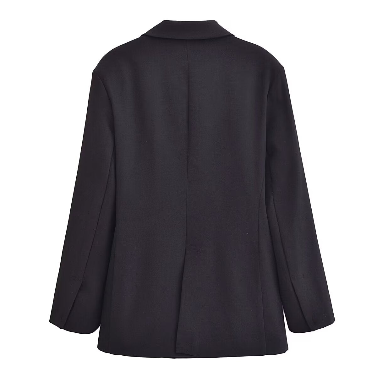 Women Autumn Button Decoration Double Breasted Blazer