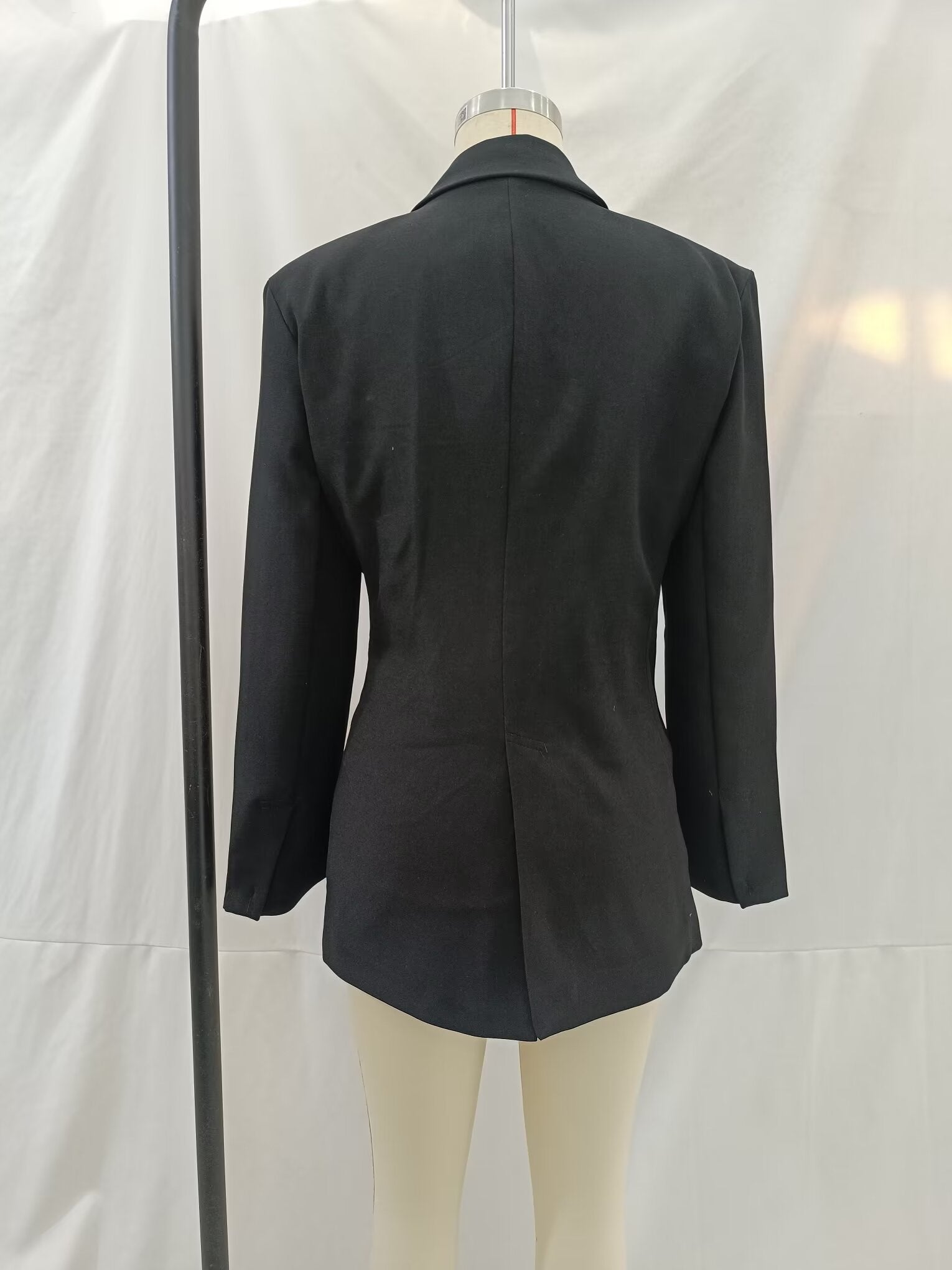 Women Autumn Button Decoration Double Breasted Blazer