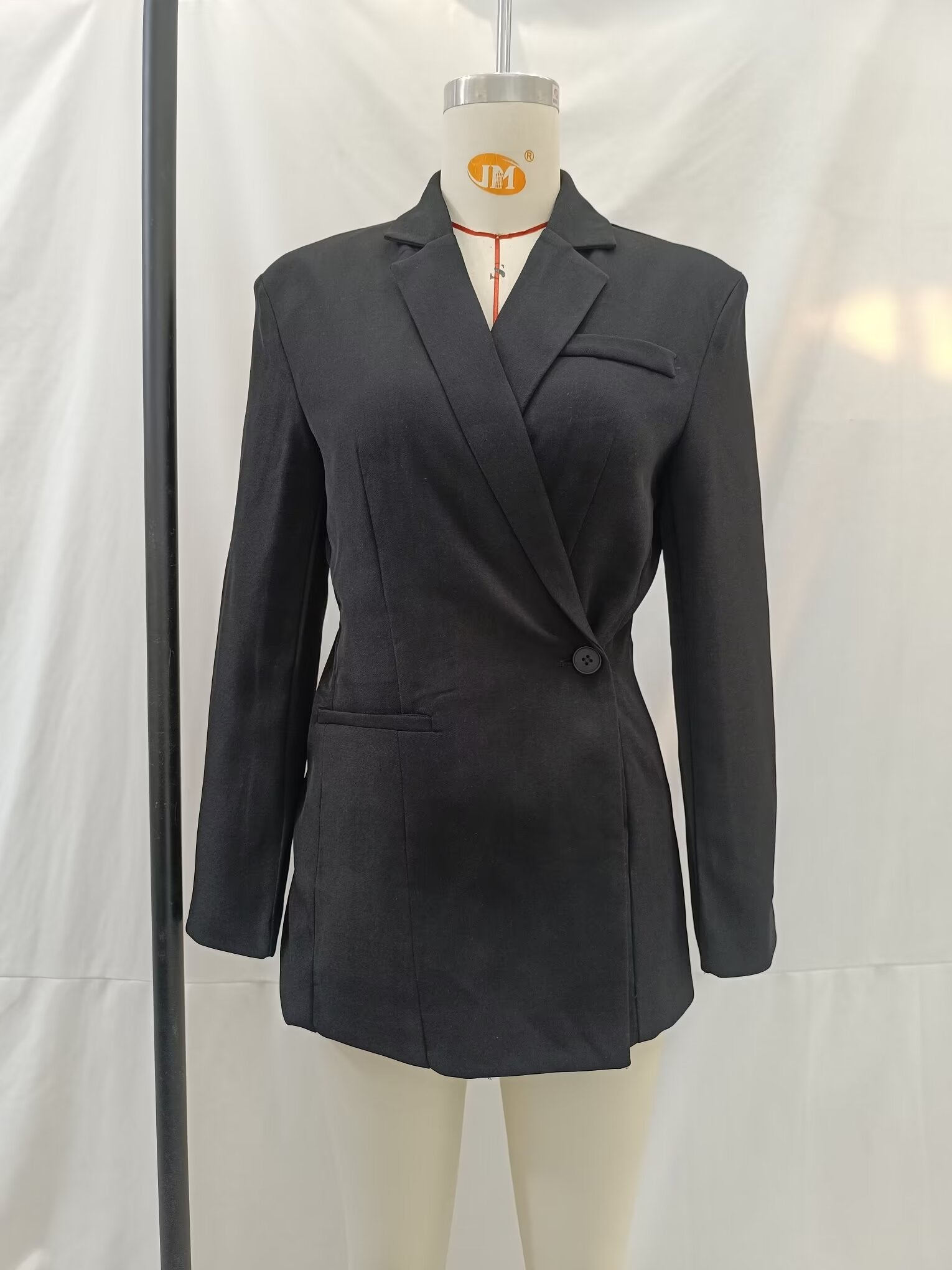 Women Autumn Button Decoration Double Breasted Blazer