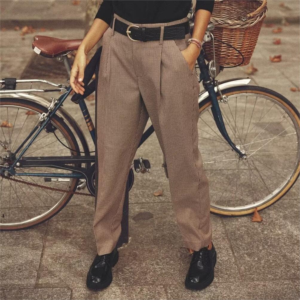 Casual Wide Leg Straight High Waist Casual Work Pant Women With Belt Autumn Loose Cigarette Pants Trousers