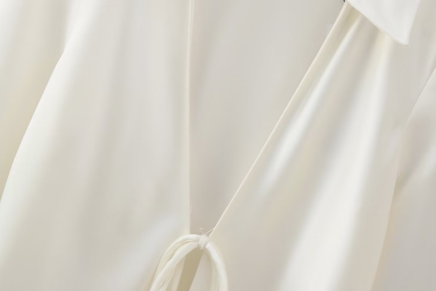 Women Clothing French Bowknot Decoration Silk Satin Textured Shirt