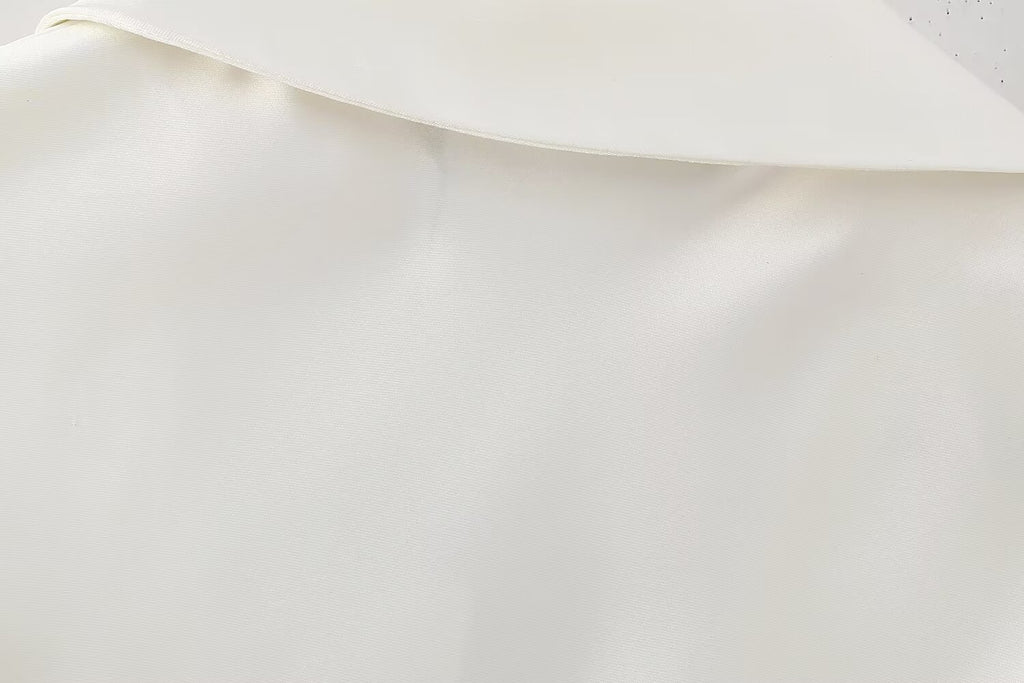 Women Clothing French Bowknot Decoration Silk Satin Textured Shirt