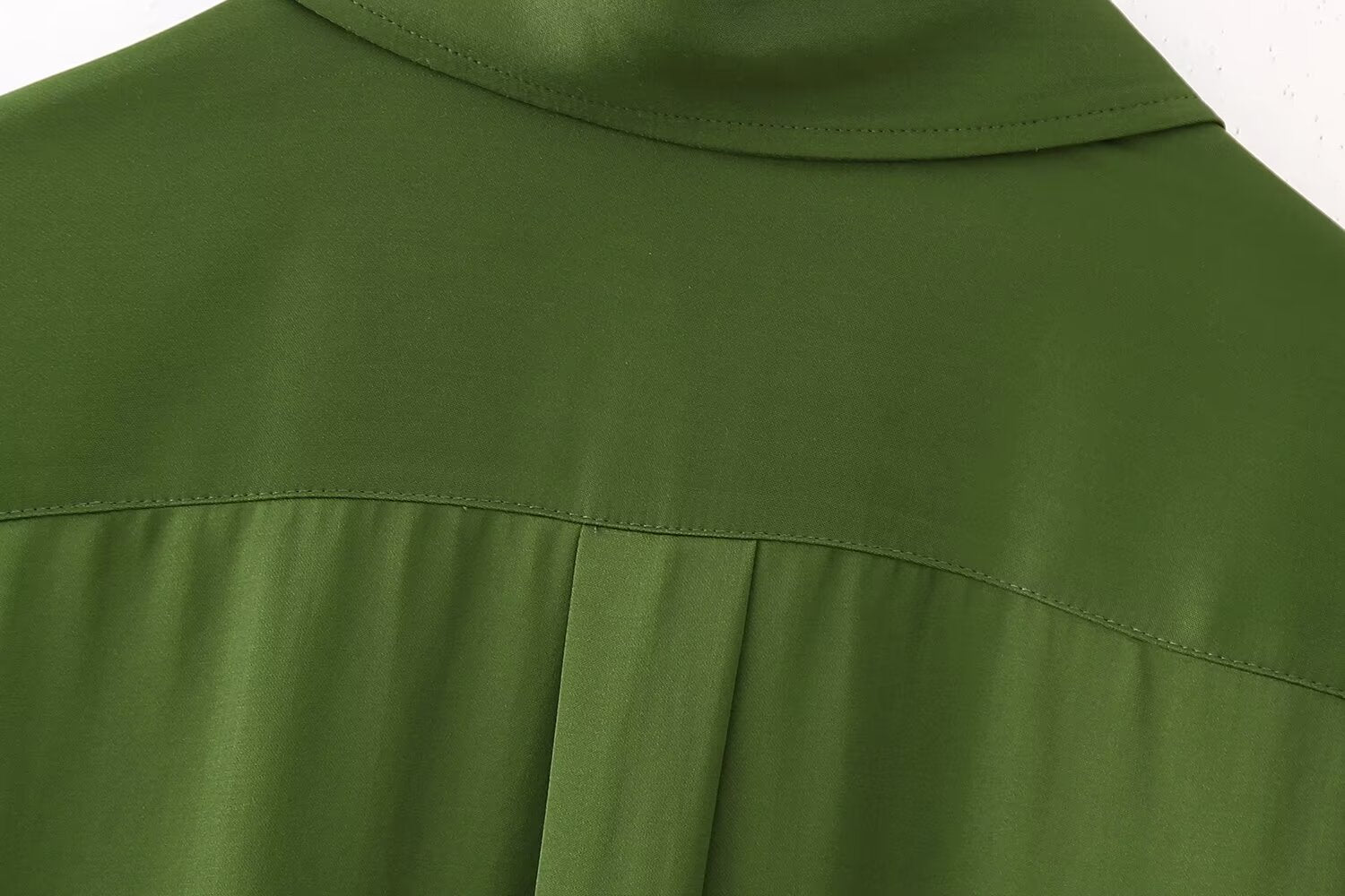 Winter Women Clothing Casual All Match Silk Satin Textured Shirt