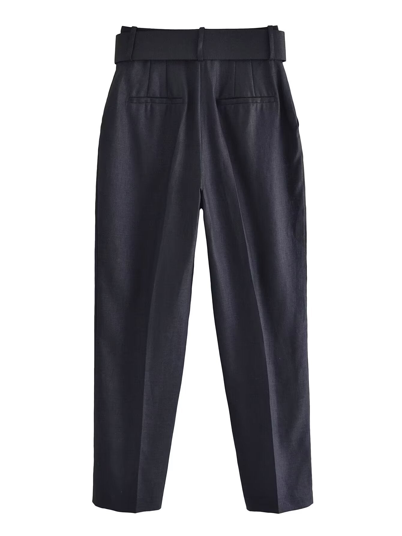 Women Belt Casual Pants Black