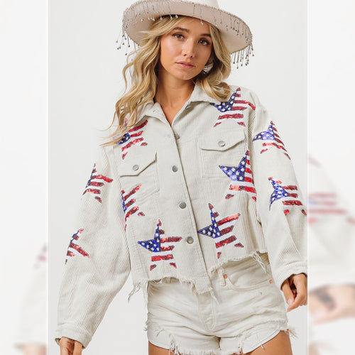 0Spring Autumn Best Sequined Jacket Coat Top Day Sequin Corduroy Women Outerwear