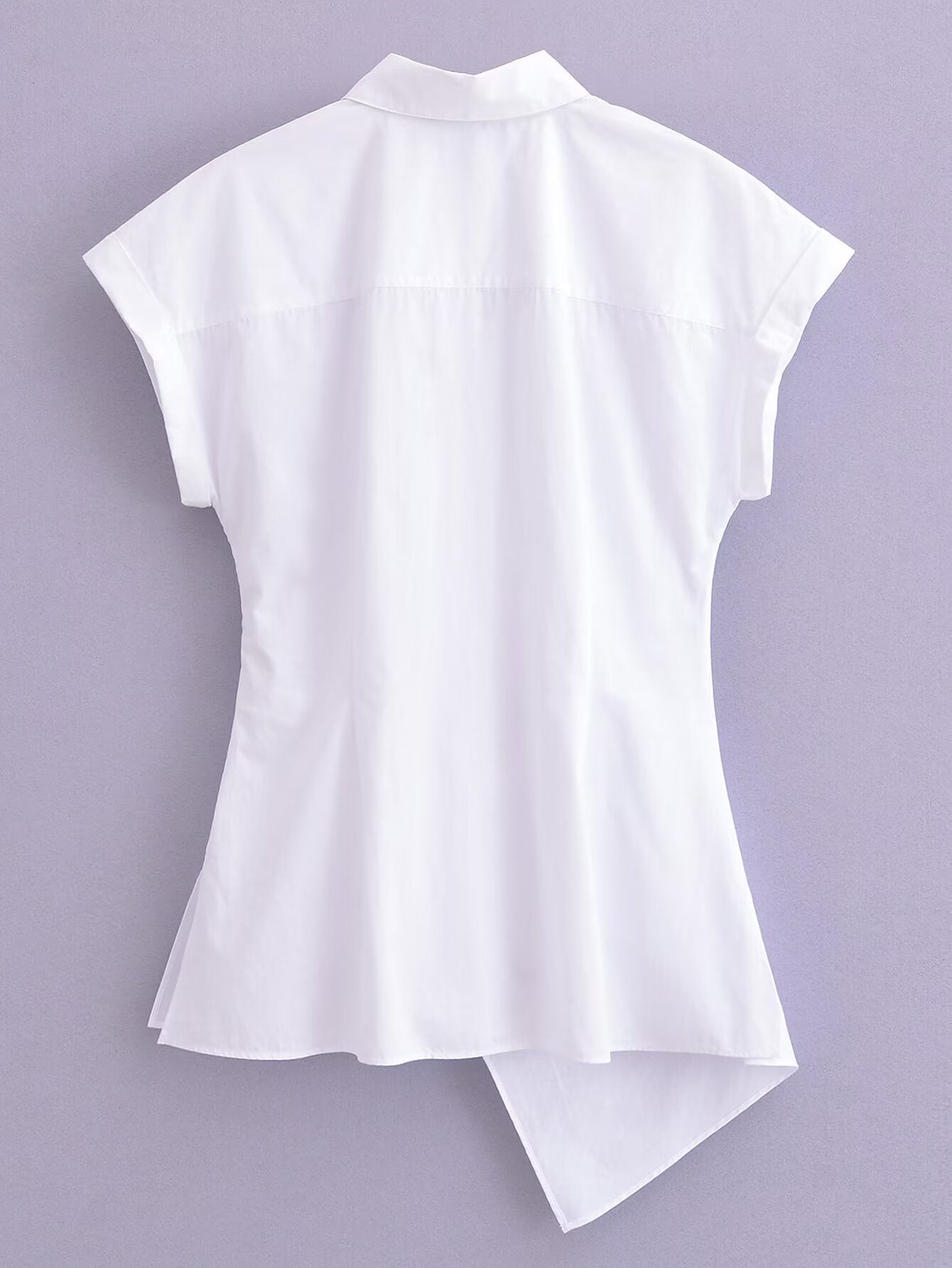 Spring Summer Type Elegant Retro Design Lace up White Shirt Poplin Shirt Women Tops