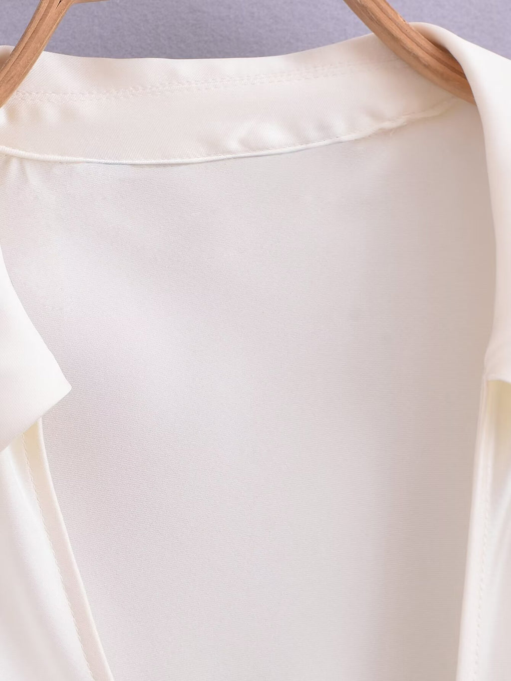 Winter Women Clothing Bowknot Silk Satin Textured Shirt