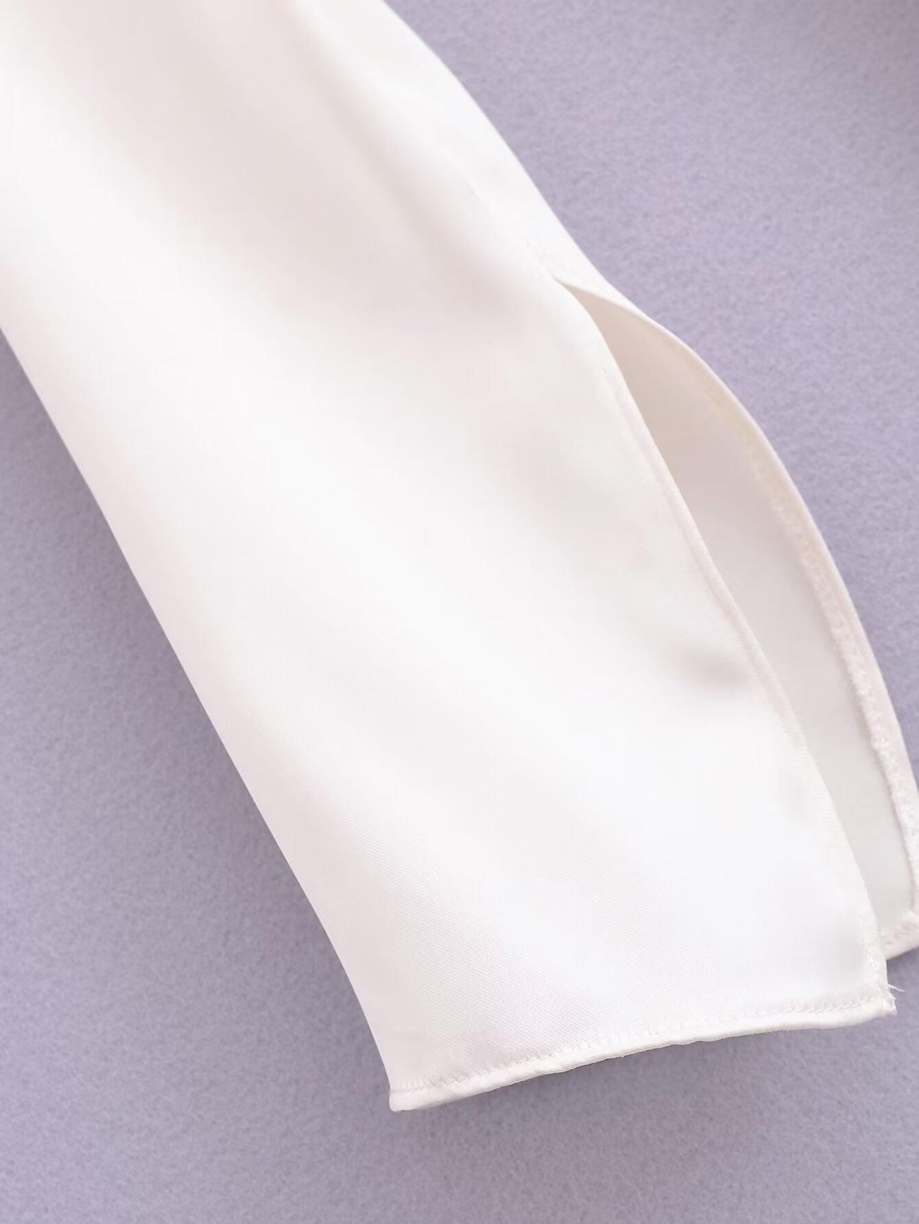 Winter Women Clothing Bowknot Silk Satin Textured Shirt