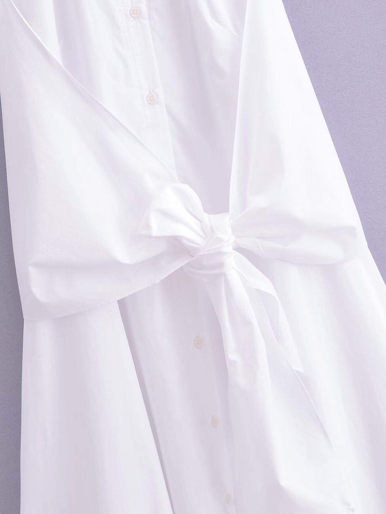 Spring Women Clothing Fashionable Casual Simple Poplin Shirt Dress