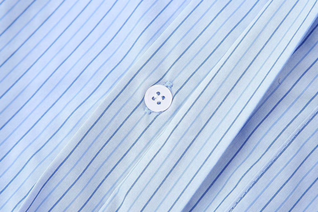 Summer Loose Short Pocket Decorative Poplin Shirt