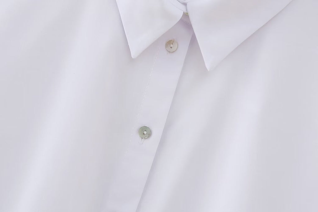 Women Clothing French Hollow Out Cutout Embroidery Short Shirt