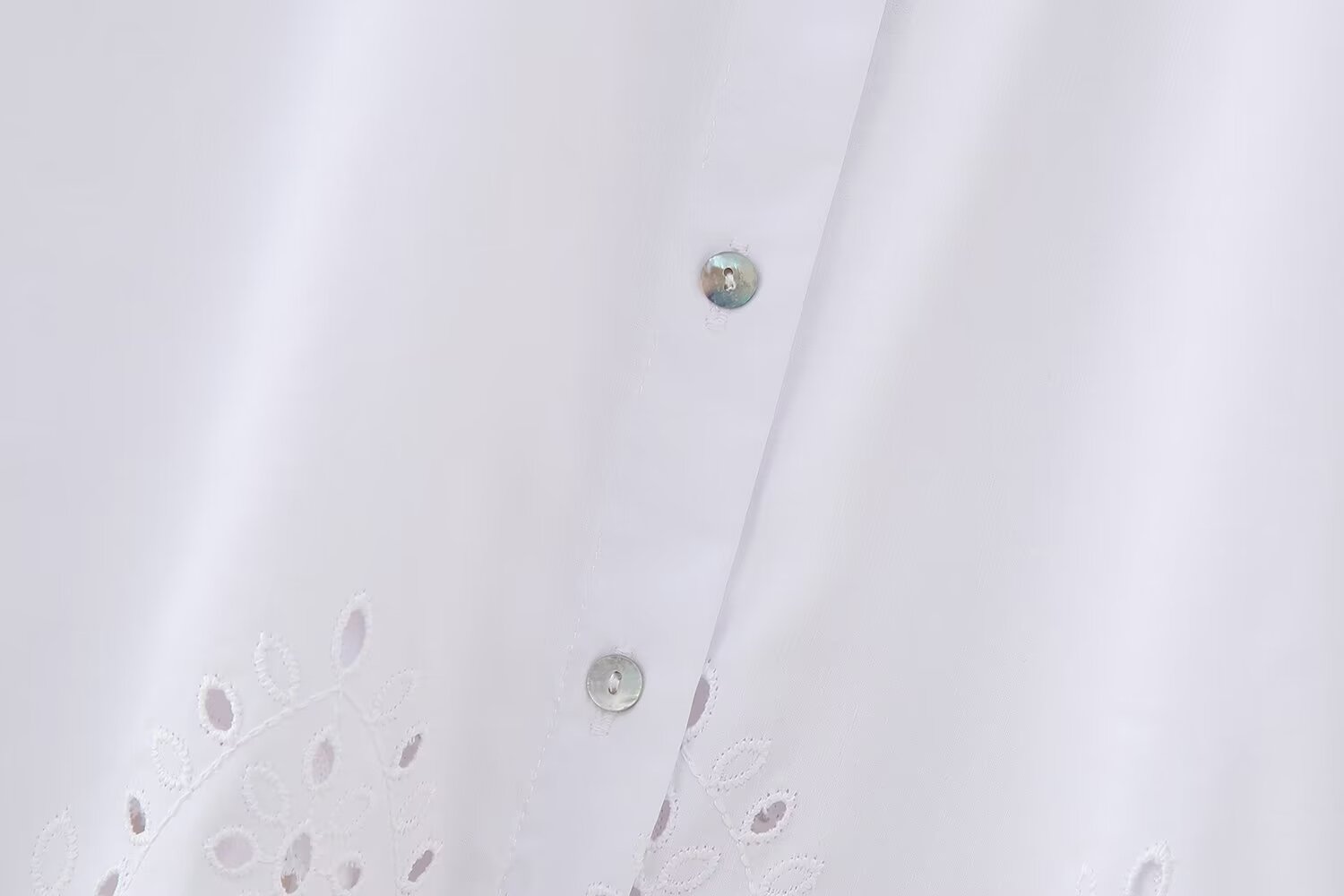 Women Clothing French Hollow Out Cutout Embroidery Short Shirt