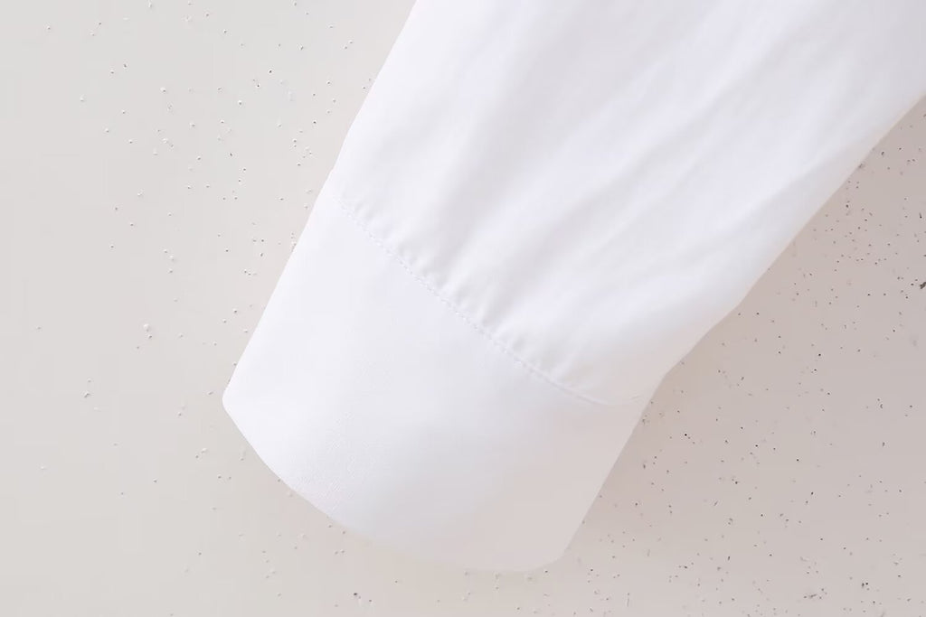 Women Clothing French Hollow Out Cutout Embroidery Short Shirt