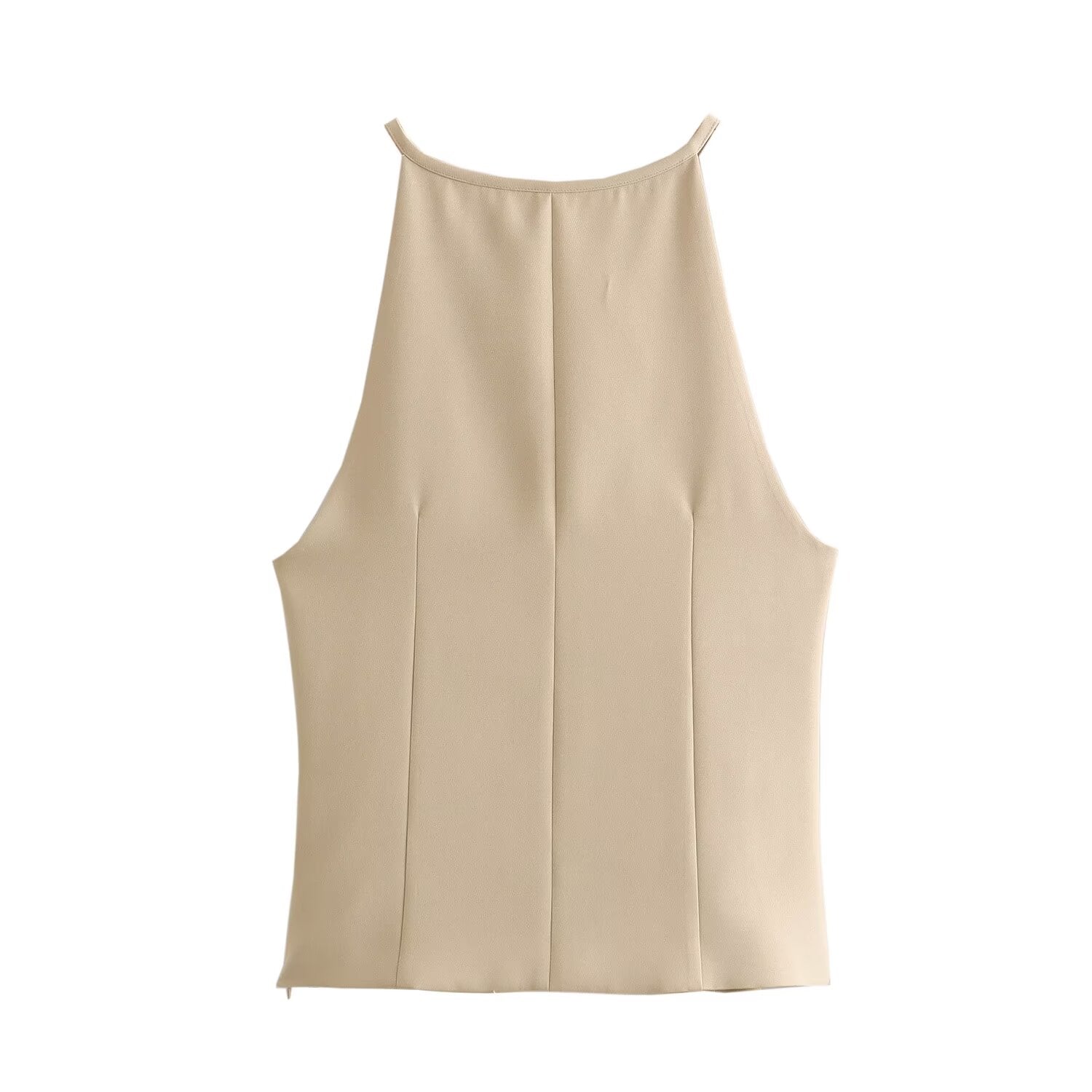Women Clothing Casual Adjustable Buckle Decoration Small Top