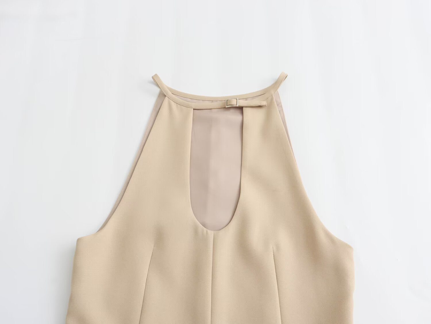 Women Clothing Casual Adjustable Buckle Decoration Small Top
