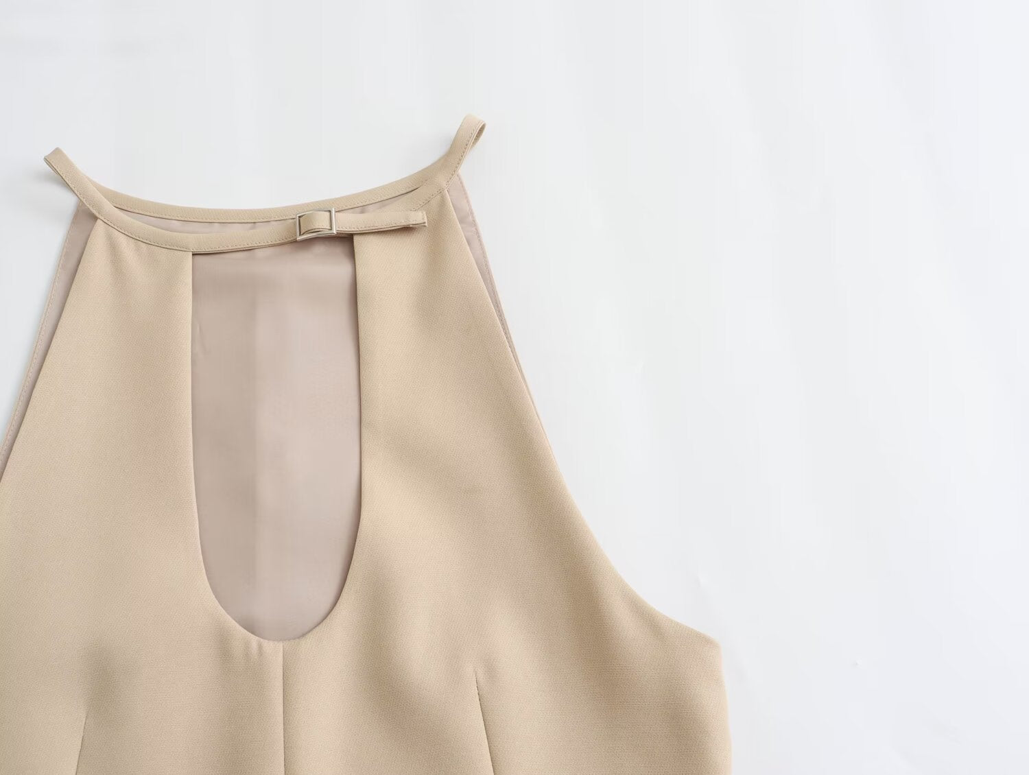 Women Clothing Casual Adjustable Buckle Decoration Small Top