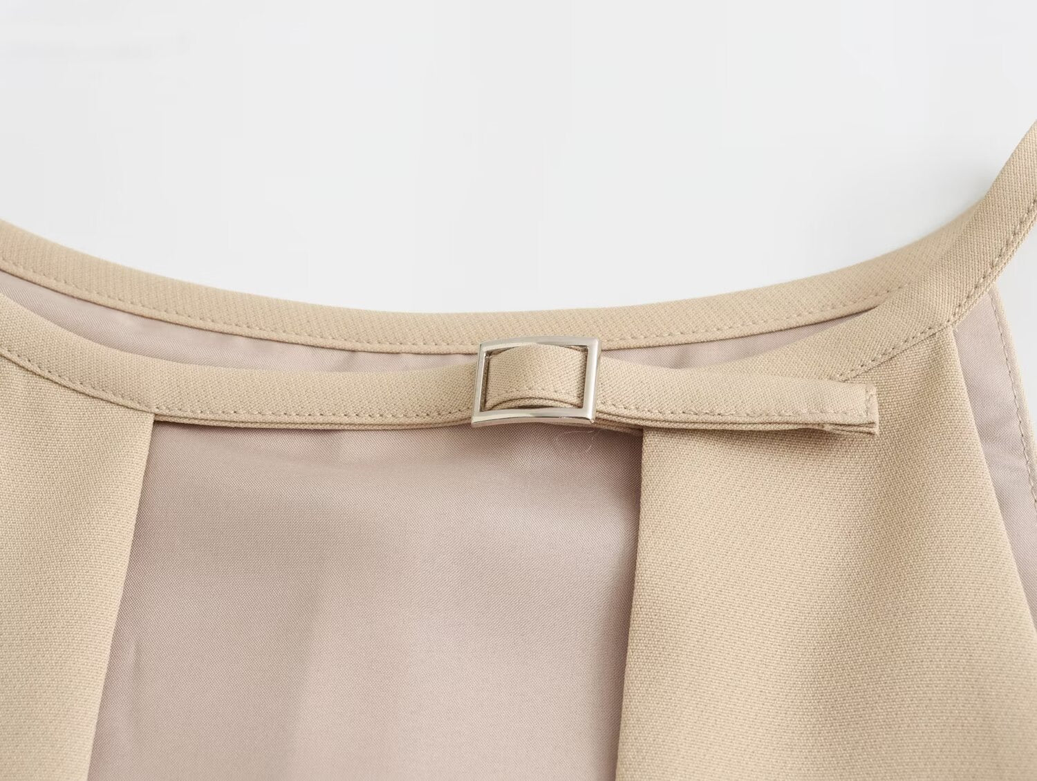 Women Clothing Casual Adjustable Buckle Decoration Small Top