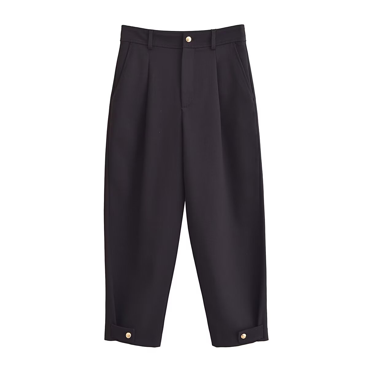 Spring Women Clothing All Match Simple Casual Wrinkle Skinny Pant