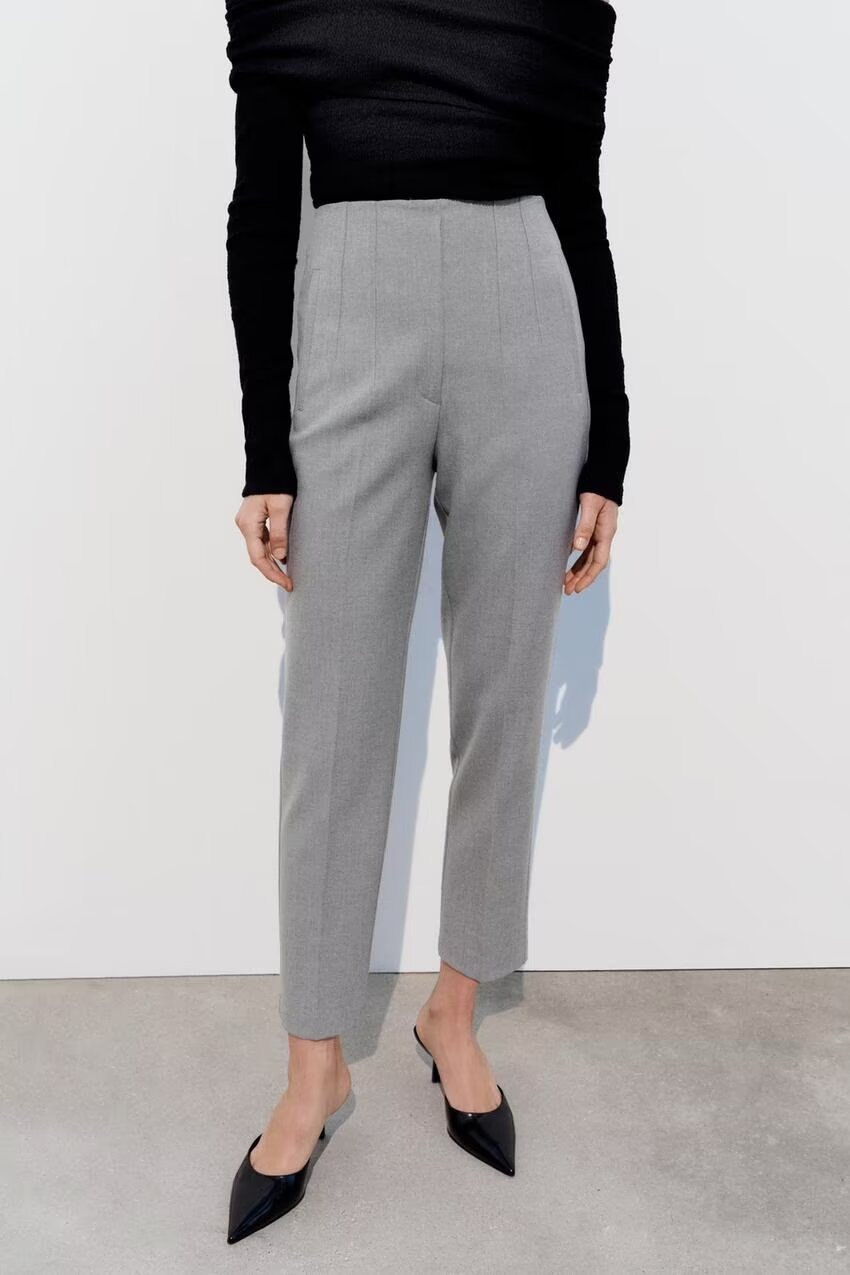 Autumn High Waist Slimming Waist Pleated Work Pant for Women