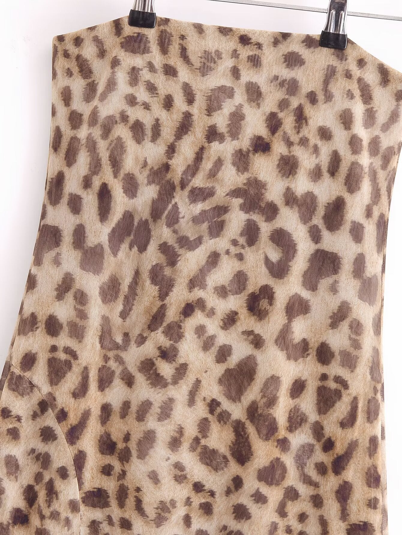 Women Elegant Leopard Print Tube Top Dress