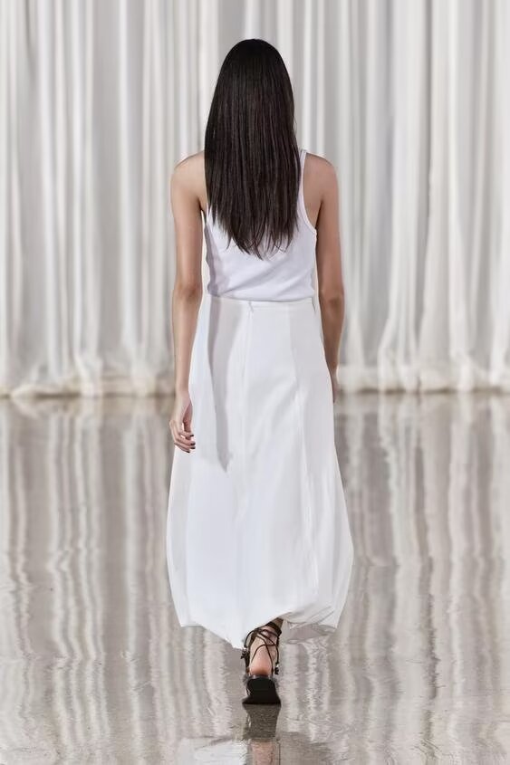 Spring Women Clothing Casual Wide Swing Midi Dress
