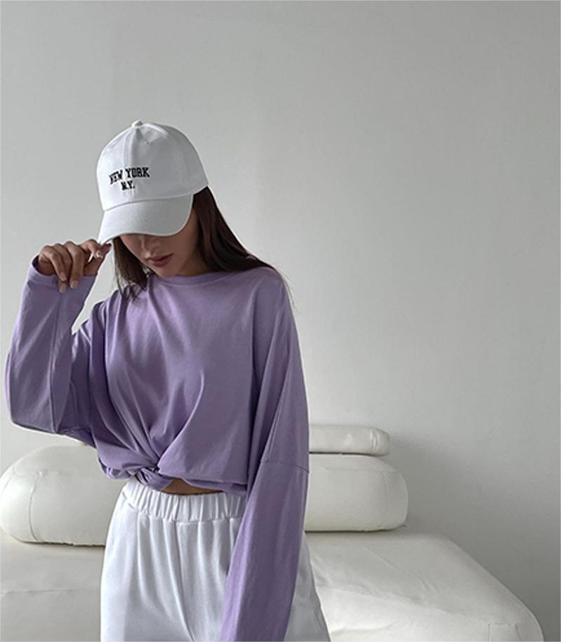 Spring Autumn Solid Color Long Sleeved T Shirt Women Lengthened Coat