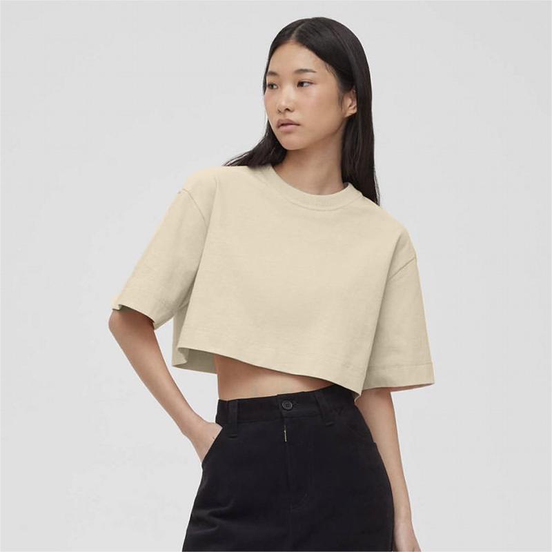 Spring Summer Solid Color Short T Shirt Women Cotton Short Sleeved Top Sexy