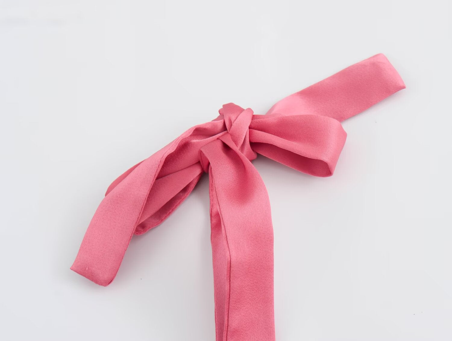 Summer Bowknot Decoration Pleated Satin Textured Top