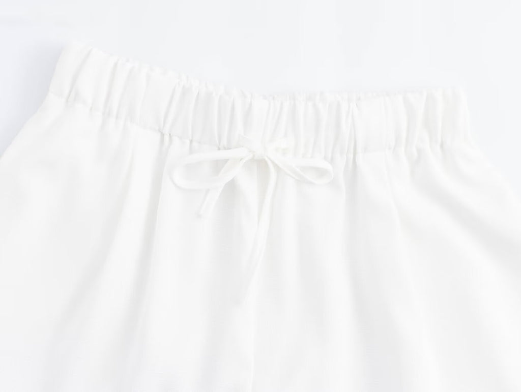 Summer Women Clothing Street Casual Linen Wide- Leg Pants