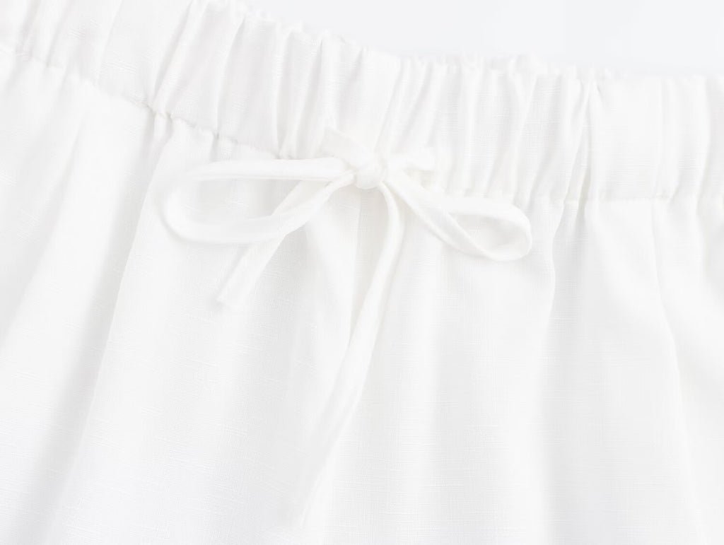 Summer Women Clothing Street Casual Linen Wide- Leg Pants